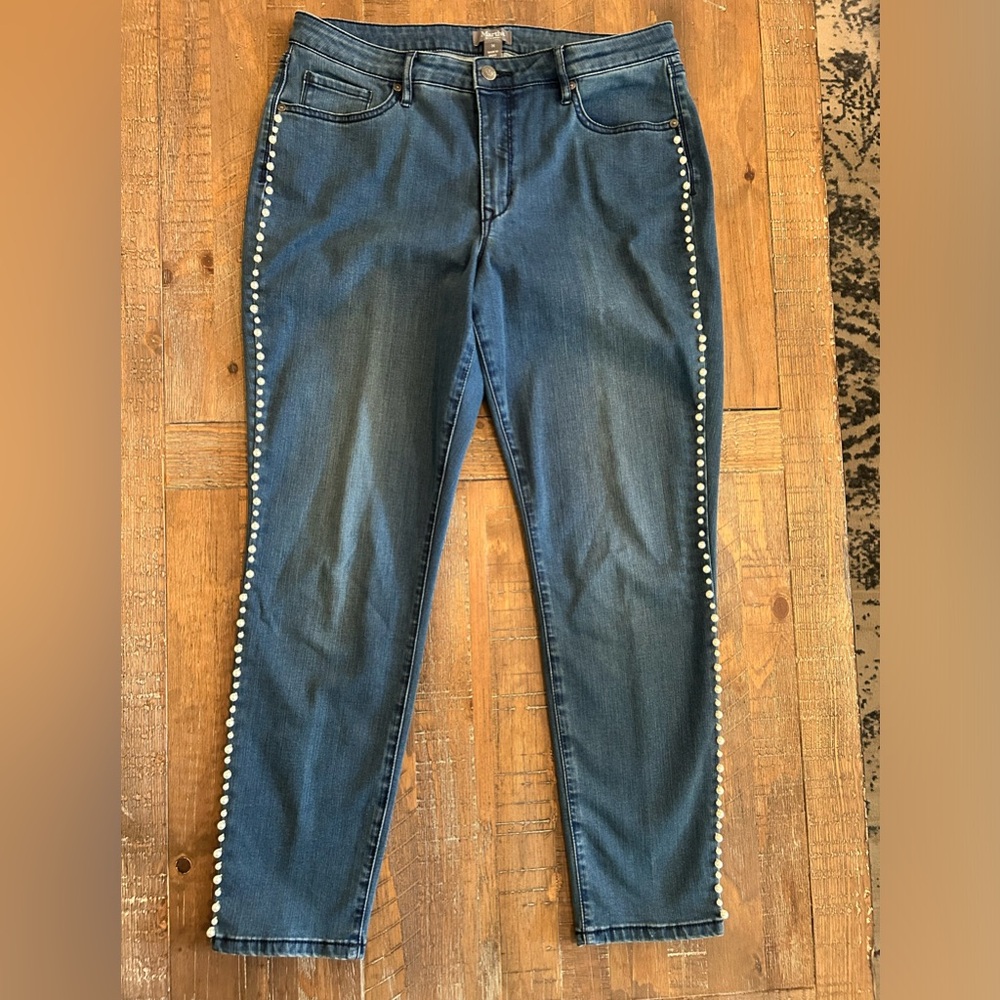 Martha Stewart jeans with pearl enhancement.
